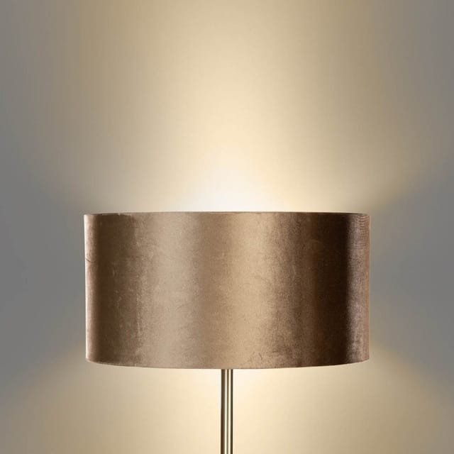 Qazqa Stehlampe Simplo shade, ohne Leuchtmittel, E27, Messing, Klassisch / Antik, Stahl, 1-flammig