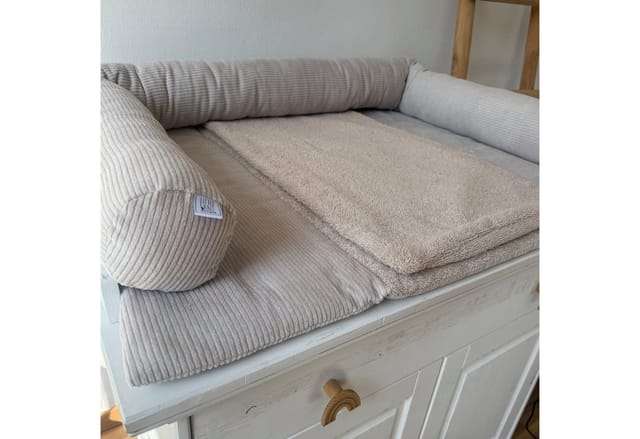 LittleANTunique Wickelauflage Wickeltischauflage Cord Beige