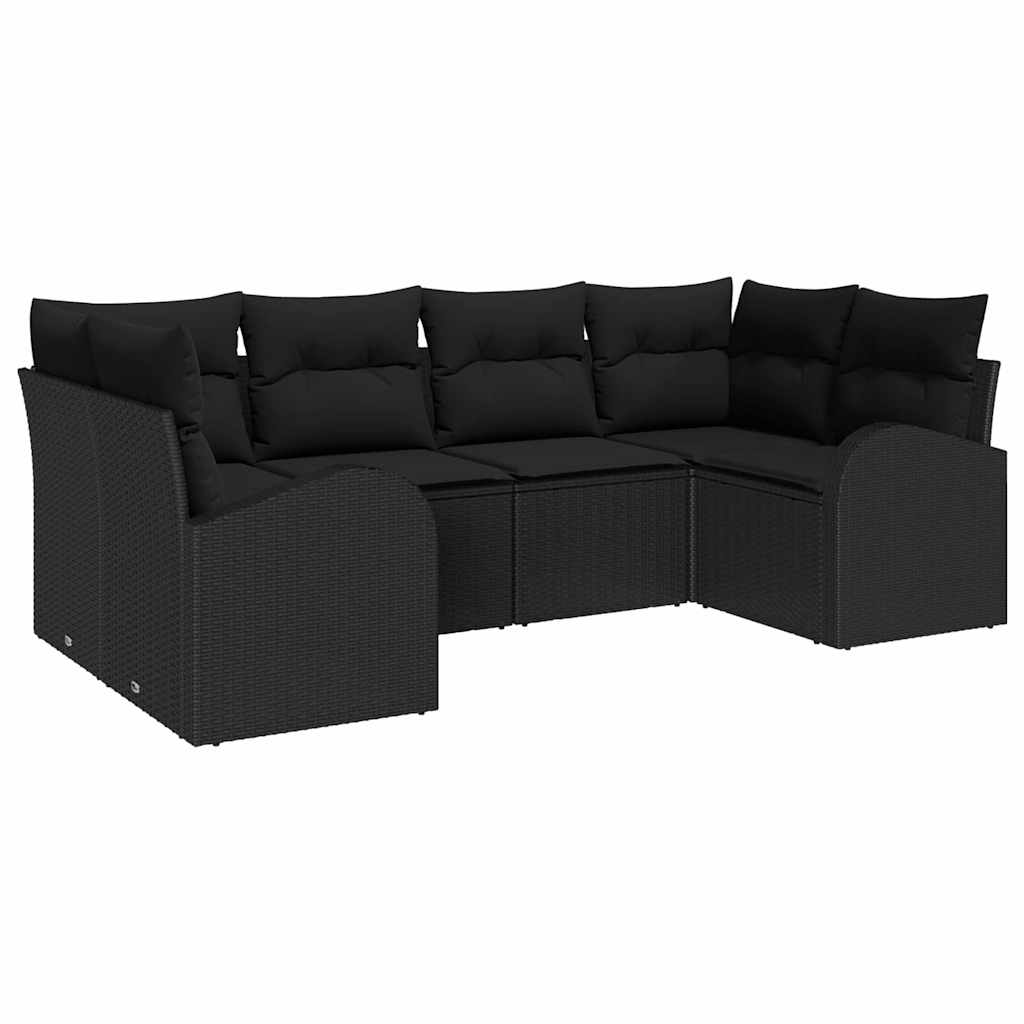 Maison Exclusive - Gartensofa-set 6 Stk. 6-sitzer Schwarz Poly-ra