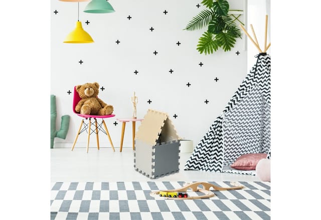 relaxdays Spielmatte Puzzlematte 3-farbig Set, Design A, 18er-Pack
