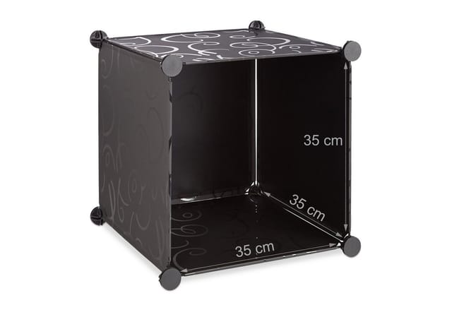 relaxdays Steckregal Regalsystem Kleiderschrank 11 Fächer, schwarz