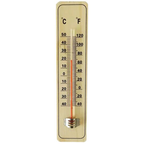 Sabir Traditionelles Holzthermometer Zur Messung Der Umgebungstemperatur – Für Den Innen- Und Außenbereich Geeignet Und Ideal Für Haus, Büro, Garten, Gewächshaus Oder Garage.