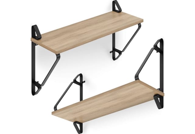 tectake Wandregal 2er Set Wandregal, Set 2-tlg., Industrial Style