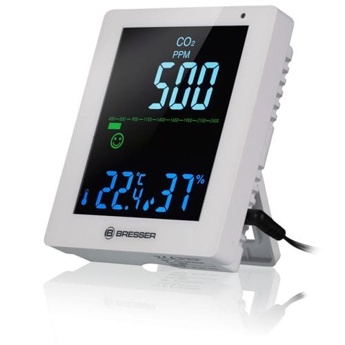 BRESSER Raumluft-Qualitätssensor CO² Luftqualitätsmonitor Smile weiß