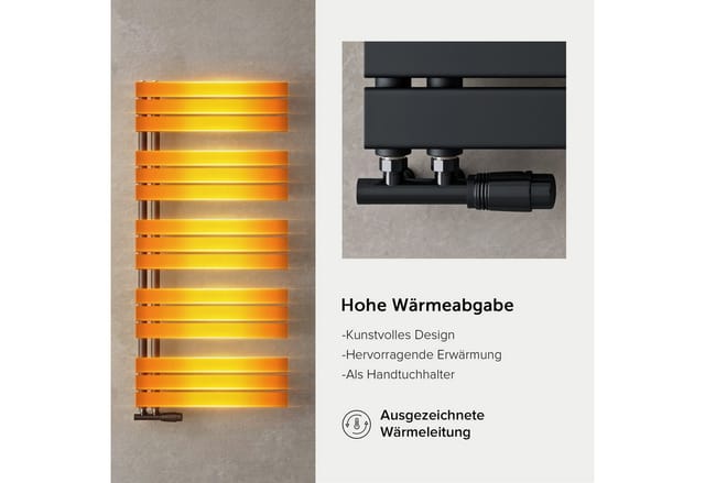 doporro Badheizkörper Badheizkörper Badheizung Handtuchwärmer Seitenanschluss 440 Watt
