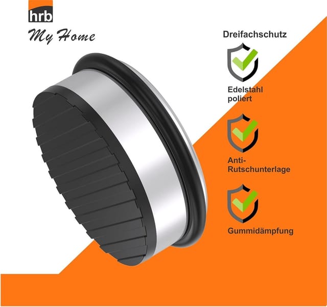 hrb Bodentürstopper Türstopper aus Edelstahl schwerer Stopper für Boden (4 St)