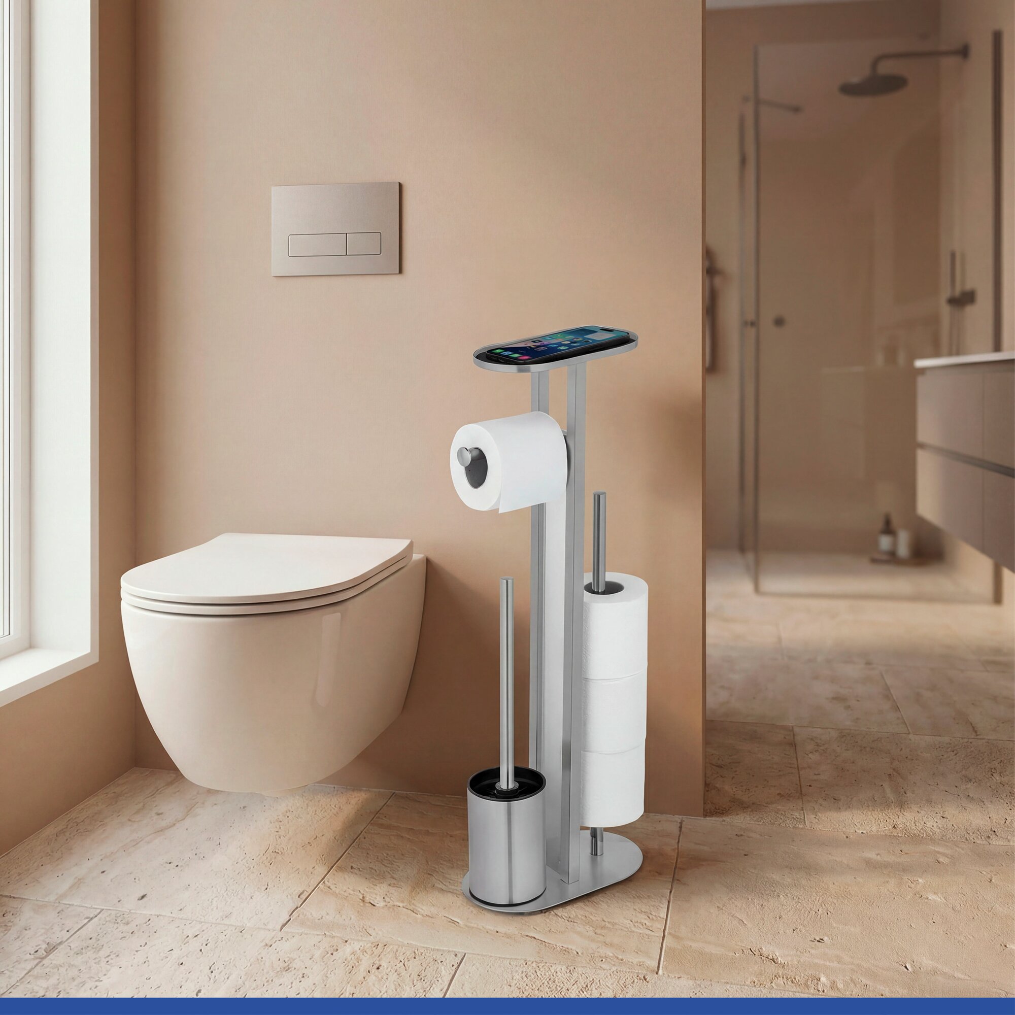 Wenko Stand Wc Garniturorea Matt Sil