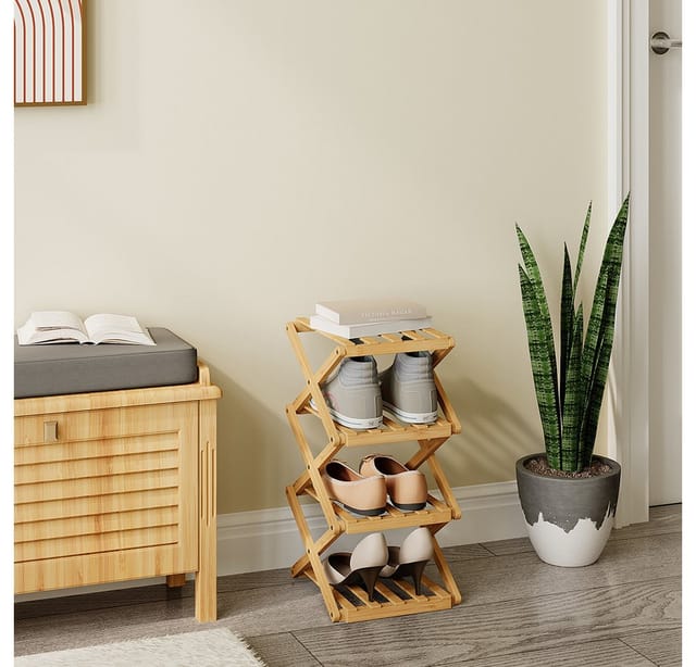 Vicco Schuhregal Ziggy, Bambus, 26 x 52 cm mit 4 Fächern, 1-tlg.