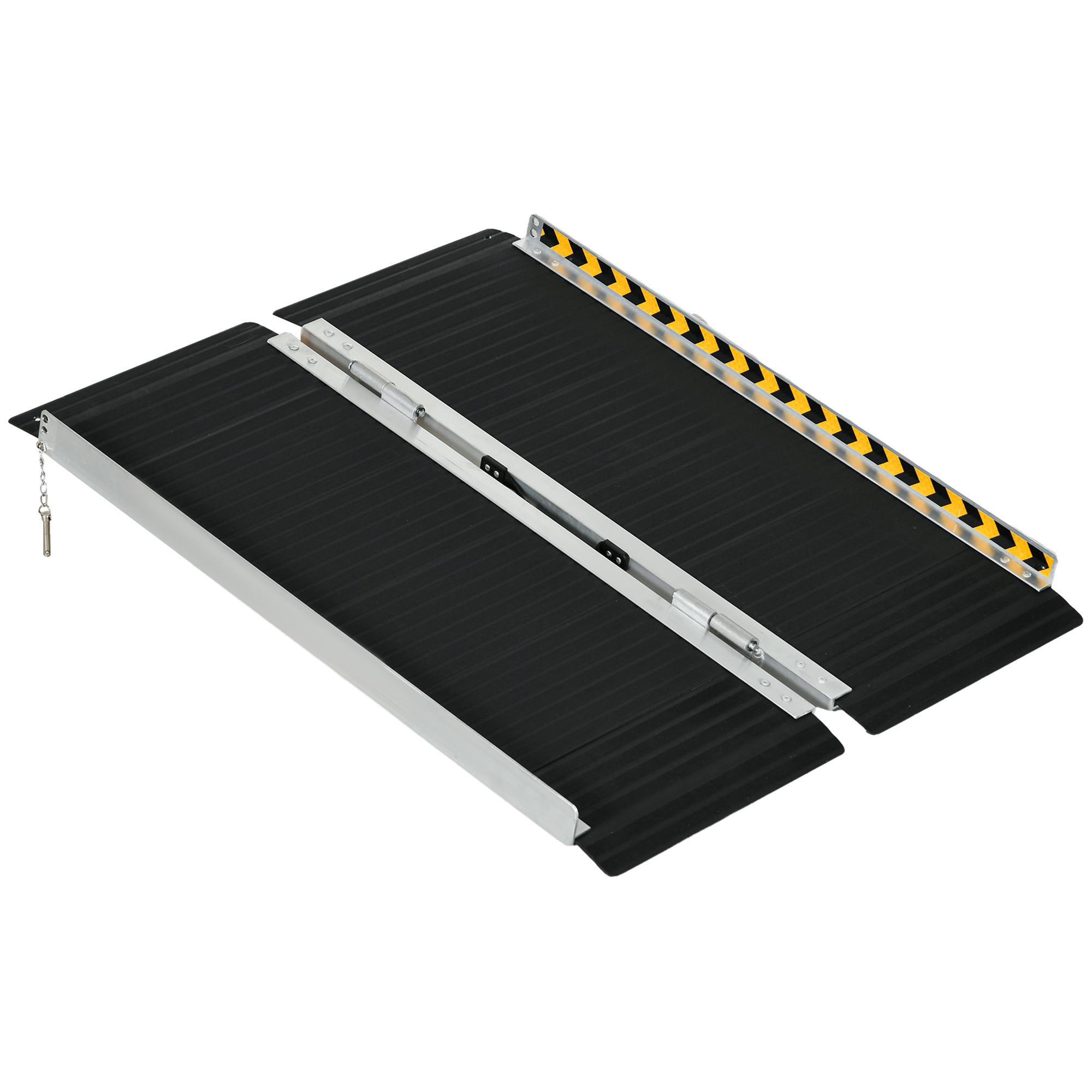 Klappbare Rollstuhlrampe, Laderampe, Sandgestrahlt, Rutschfest, Aluminiumlegierung, 91 X 73,6 Cm, Schwarz