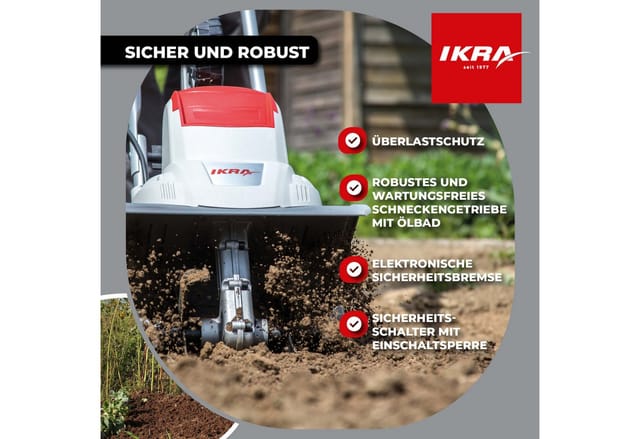 ikra GmbH Elektromotorhacke IEM 800S, 30 cm Arbeitsbreite, 30 cm breit, 20 cm tief
