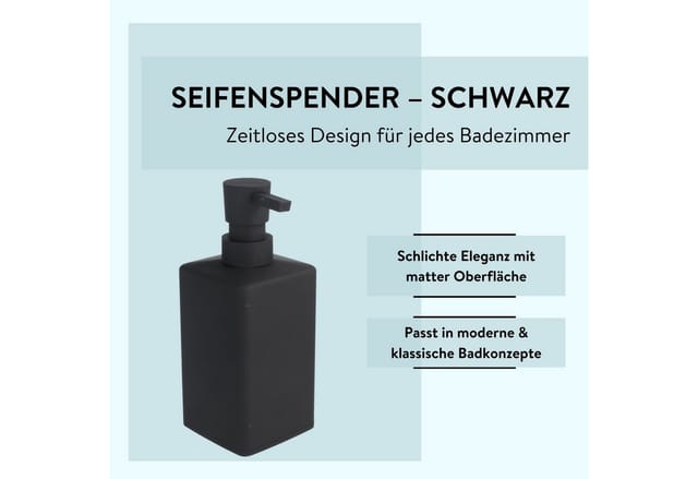 PARSA Beauty Seifenspender PARSA Beauty ESSENTIAL Seifenspender schwarz Badaccessoire Rubber Look