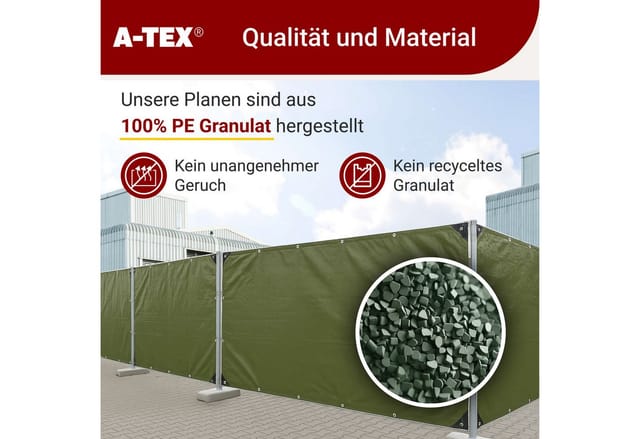 A-TEX® Schutzplane Bauzaunplane 140 g/m² Sichtschutz Zaunblende Plane blickdicht