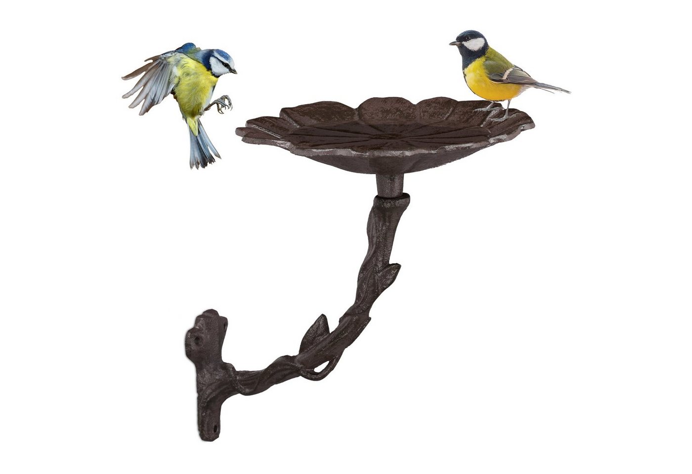 relaxdays Vogeltränke Blüte aus Gusseise