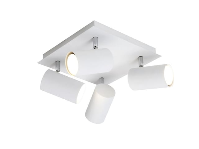 TRIO Leuchten LED Deckenstrahler, Dimmfunktion, LED wechselbar, Warmweiß, kleine Decken-lampe innen viereckig Lichtspots schwenkbar, Weiß Ø24cm