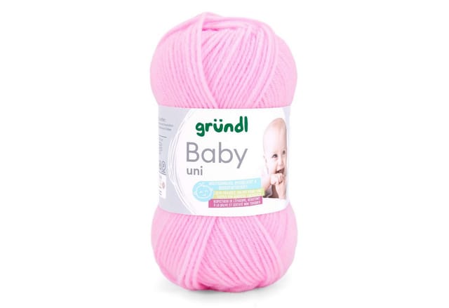 Gründl Wolle Baby uni 50g Babywolle zum Stricken und Häkeln Häkelwolle, 150,00 m (Strickgarn, Handstrickgarn, Strickwolle, hautfreundlich, spreichelecht), weich und pflegeleicht