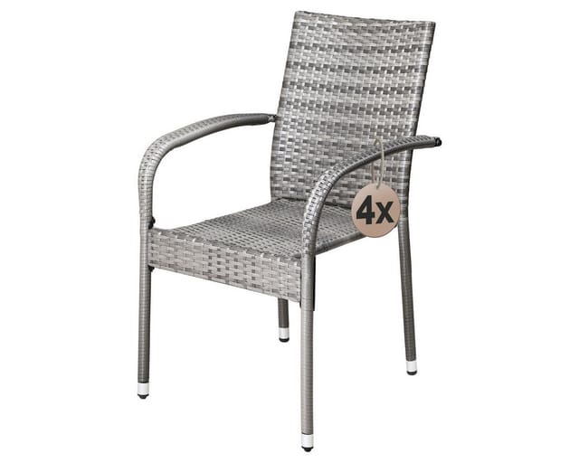 Casaria Gartenstuhl, Stapelbar Wetterfest Polyrattan Outdoor 160kg Garten Terrasse Balkon