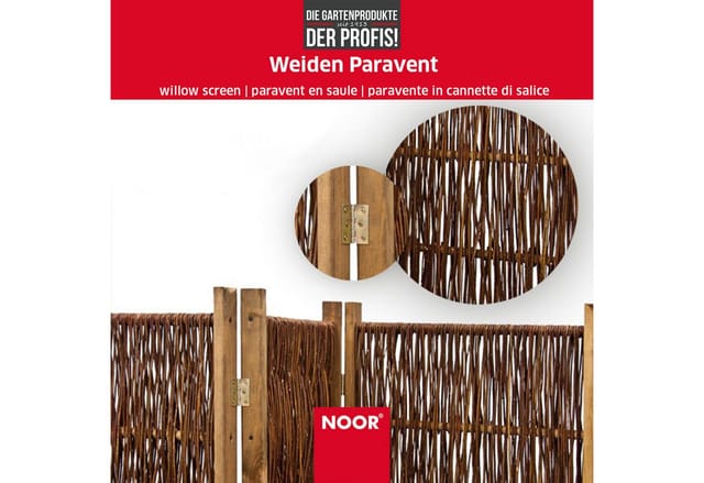 NOOR Paravent Weide - mehrteilig - klappbar - Sichtschutz-Module (3 St), aus Naturmaterialien - Sichtschutz für Garten, Terrasse und Balkon