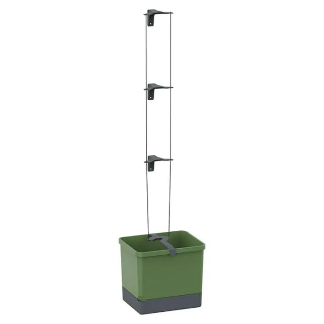 Gusta Garden Pflanzkübel CURT CUCUMBER (inkl. flexibler Ranhilfe und Bewässerungssystem), Gurkentopf für Balkon, Terrasse & Garten, dunkelgrün