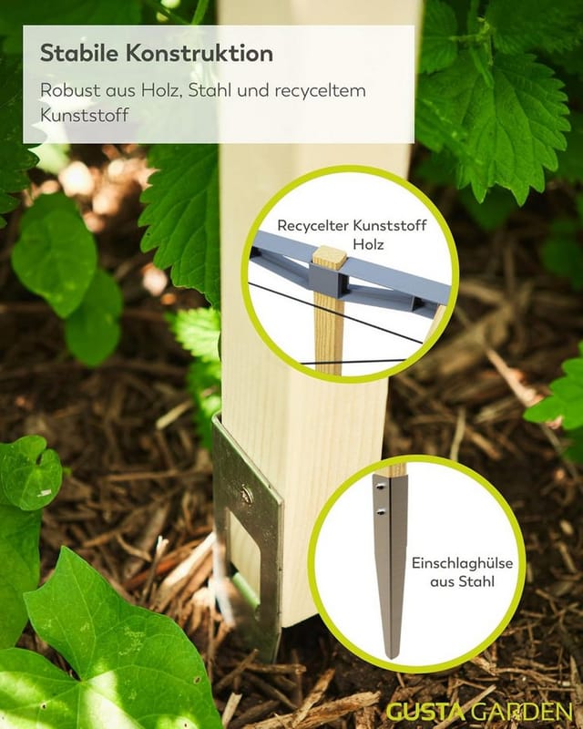 Gusta Garden Rankhilfe BERRY BUDDY, erweiterbares Rankgitter aus Holz, 120cm, Flexible Rankhilfe für Himbeeren, Brombeeren, Heidelbeeren etc.