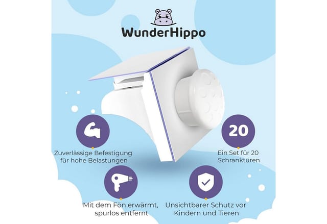 WunderHippo Kindersicherung Magnetische Kindersicherungen 12 Schlösser+3 Schlüssel, weiß