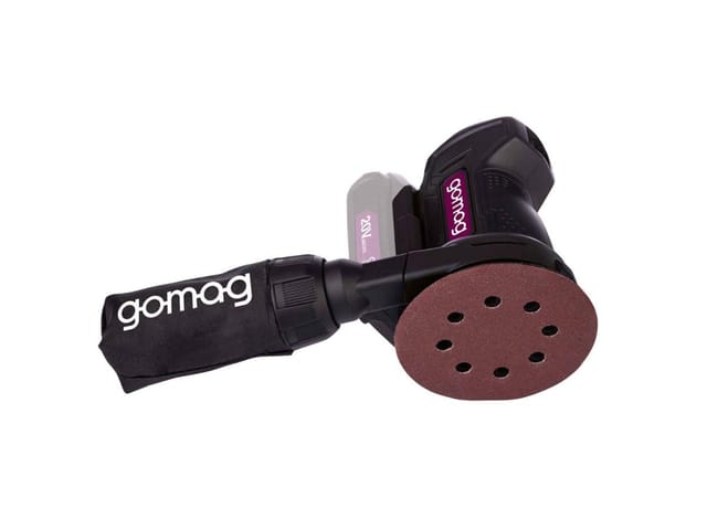 Gomag Akku-Exzenterschleifer GO-EXS125, max. 12000 U/min, 24000 U/min, (Set, 6 tlg., ohne Akku und Ladegerät), inkl. 4 Schleifblätter, Staubbeutel & Adapter für ext. Staubabsaugung