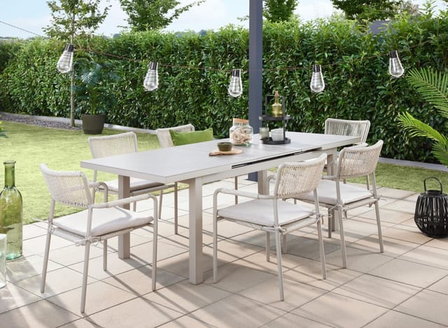 Primaster Gartentisch Primaster Gartentisch ausziehbar Aluminium Rhodos, Ausziehbar witterungsbeständig