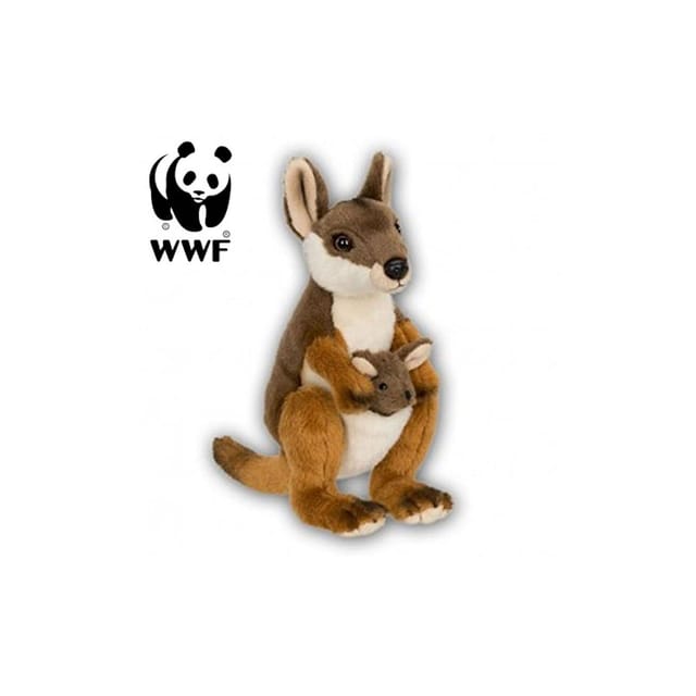 WWF Kuscheltier Plüschtier Känguru mit Baby (19cm), stehend