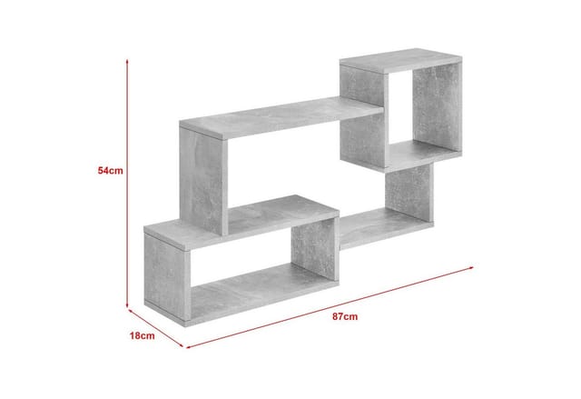 en.casa Wandregal, »Kvinesdal« Schweberegal mit 3 Ablagen 87x18x54cm Betonfarben