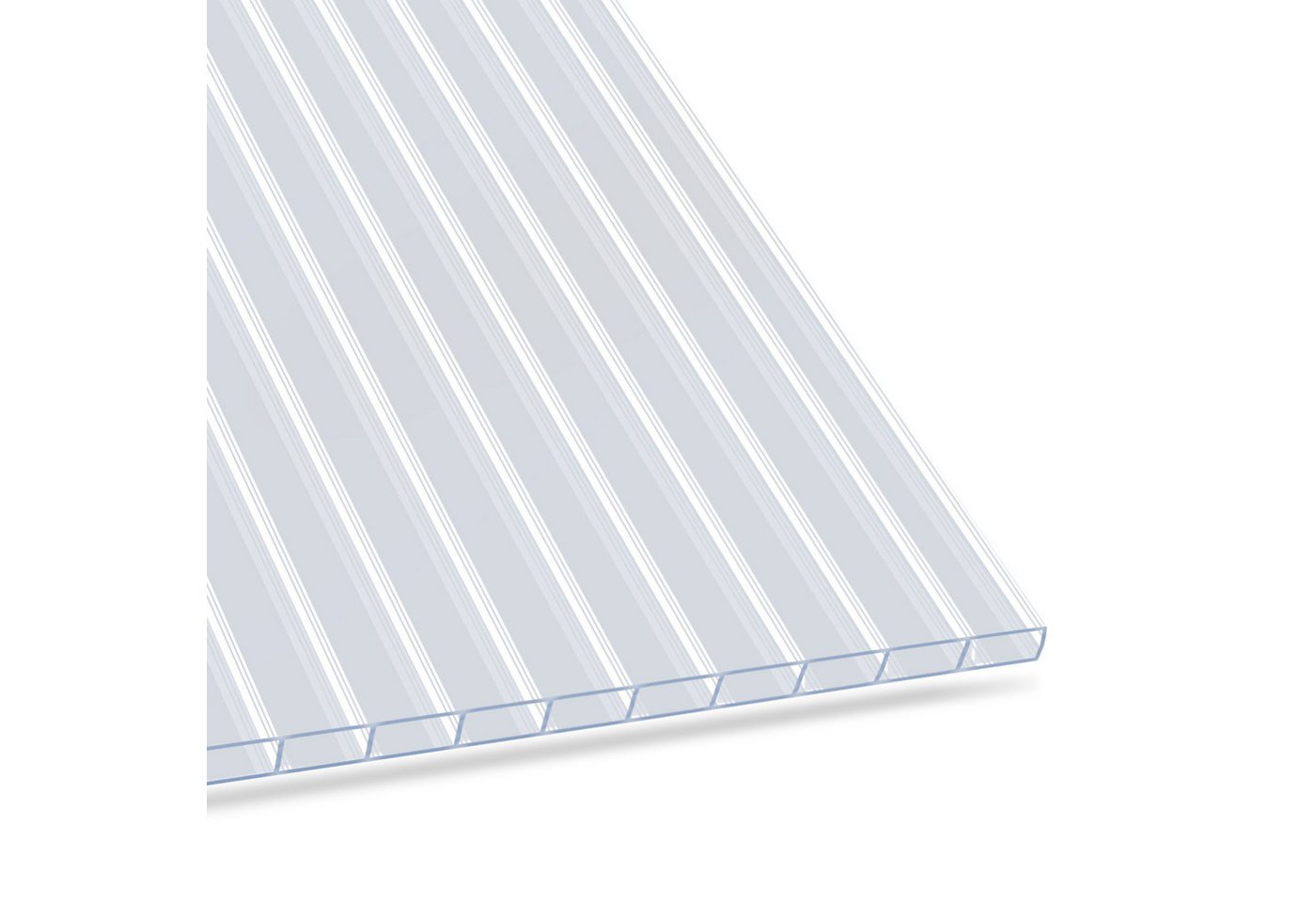 Floordirekt Doppelstegplatte aus Polycarbonat 60,5 x 121 cm, 4/6/10/16 mm, bis 85% Lichtdurchlässig, 10 mm, (1-St), wetterfeste Hohlkammerstegplatten, UV-beständig, ideal für Gewächshaus Bild 4