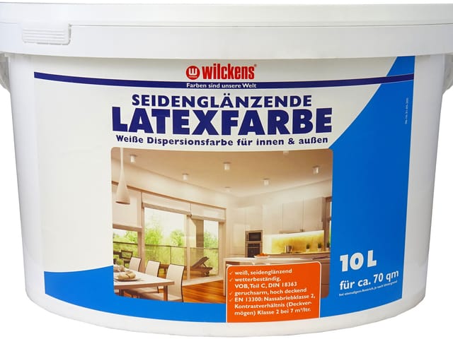 Wilckens Farben Wand- und Deckenfarbe Wilckens 10 L Latexfarbe weiße seidenglänzend
