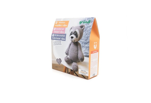 Gründl Kreativset Häkelset Waschbär Wilma, (6-tlg), 6 Teile