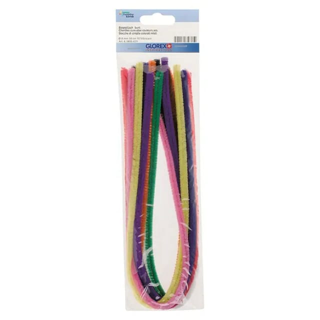 Glorex Bastelnaturmaterial Glorex Biegeplüsch bunt 10 Stück