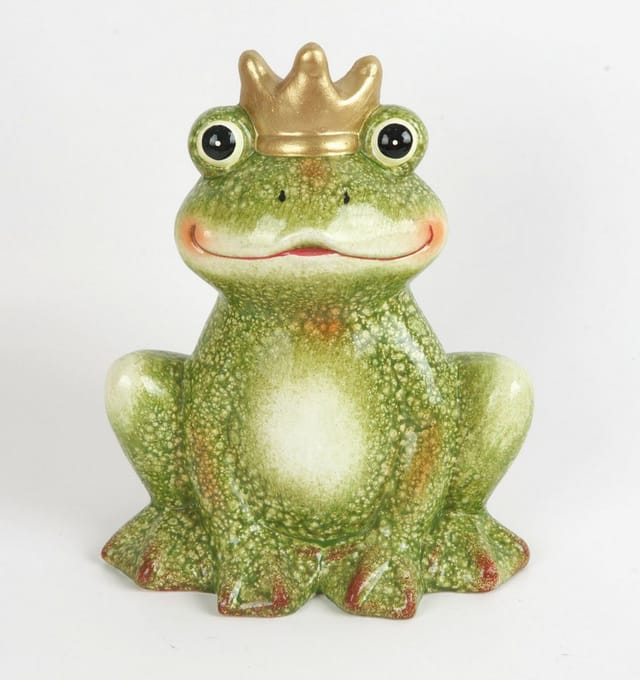 Trend Line Gartenfigur TrendLine Dekofigur Keramik Frosch mit Krone 22 x
