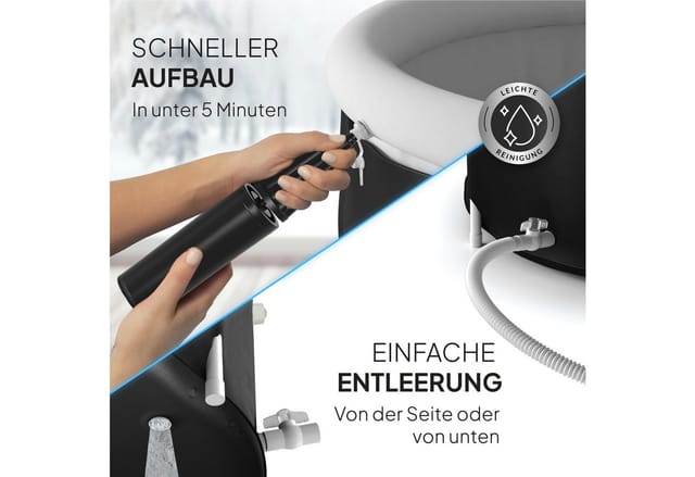 Eishelden Pool Premium Eisbad XL Komplettset - Kältetherapie für Sportler & Anfänger, 80 cm Eisbaden Tonne mit 5-Schicht-Isolierung & Metallrahmen