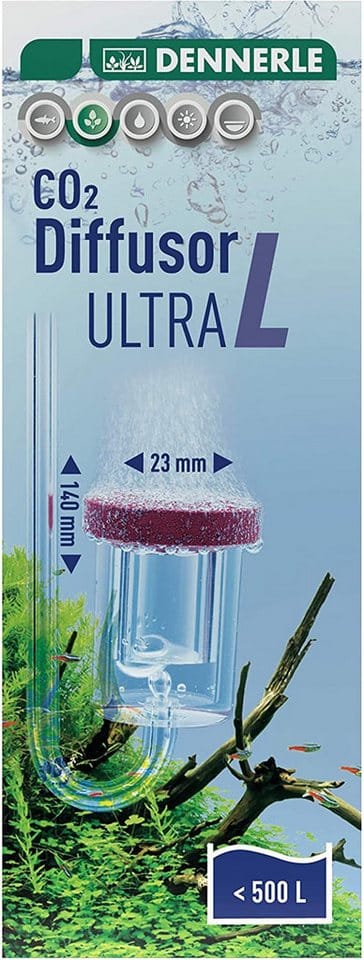 DENNERLE CO2 Diffusor CO2 Diffusor Ultra, 400 l, CO2 Zugabegerät, Für Aquarien bis 100 Liter