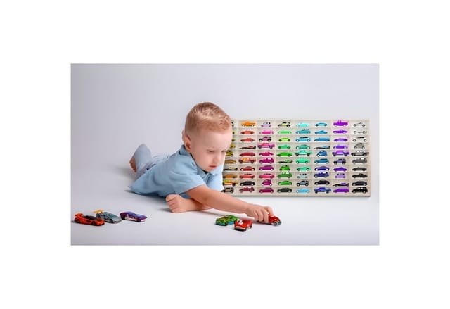 KRUZZEL Mehrzweckregal Holzregal Wandregal Kinderregal, 18-tlg., 80 Fächer