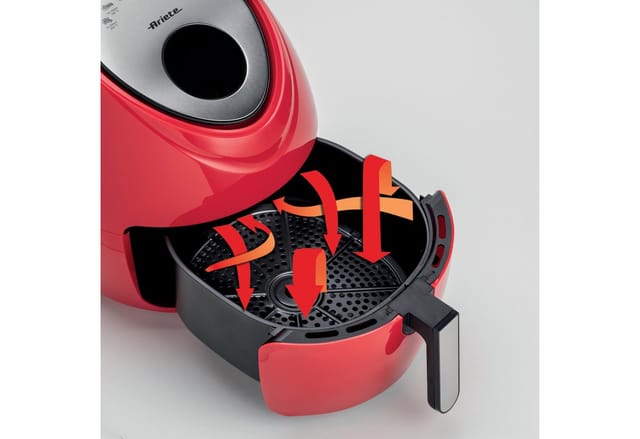 Ariete Heißluftfritteuse 4618R Airy Fryer XXL rot, 1800 W, 7 voreingestellte Programme, Temperatur von 80° C bis 200° C