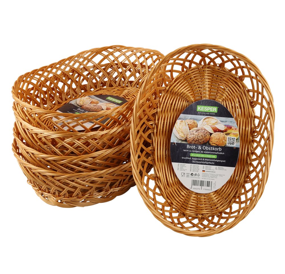 KESPER® Brotkorb Brot- & Obstkorb, oval, 5er Set, Kunststoff, (Set, 5-tlg), Breite ca. 31 cm Bild 5