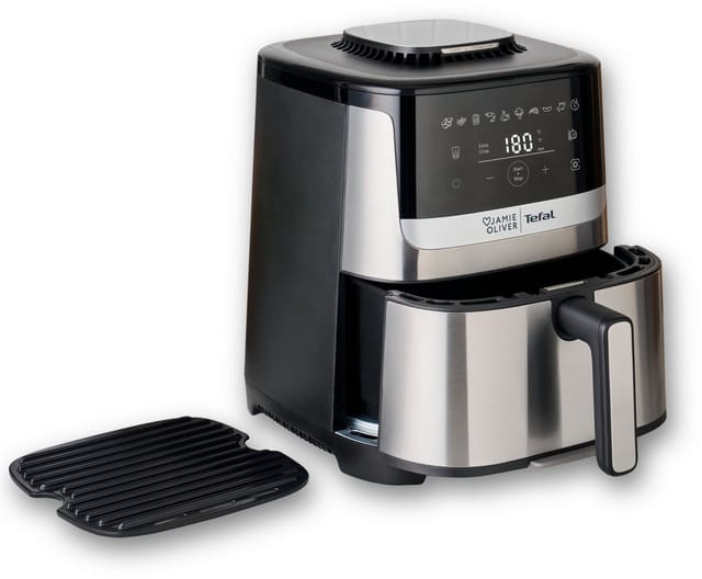 Tefal Heißluftfritteuse Jamie Oliver by Tefal Quiet & Easy, sehr leise dank Silent Technologie, 1670 W, 10 voreingestellte Programme, digitaler Touchscreen, EY55JD