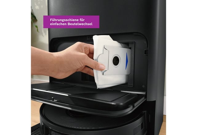 BOSCH Staubsaugerbeutel BHZRDBAB, antibakteriell, für Spotless Max und Max Cam Saugroboter, für Servicestation, bindet Feinstaub, Allergene und Gerüche, 3er Pack