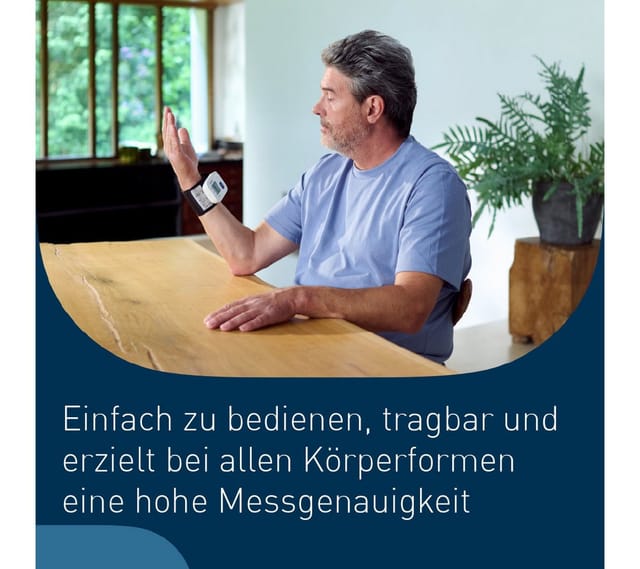 Omron Handgelenk-Blutdruckmessgerät RS1, klinisch validiert, vorgeformte Manschette 13.5-21.5 cm, einfache Anwendung, präzise Messung, für zu Hause und unterwegs