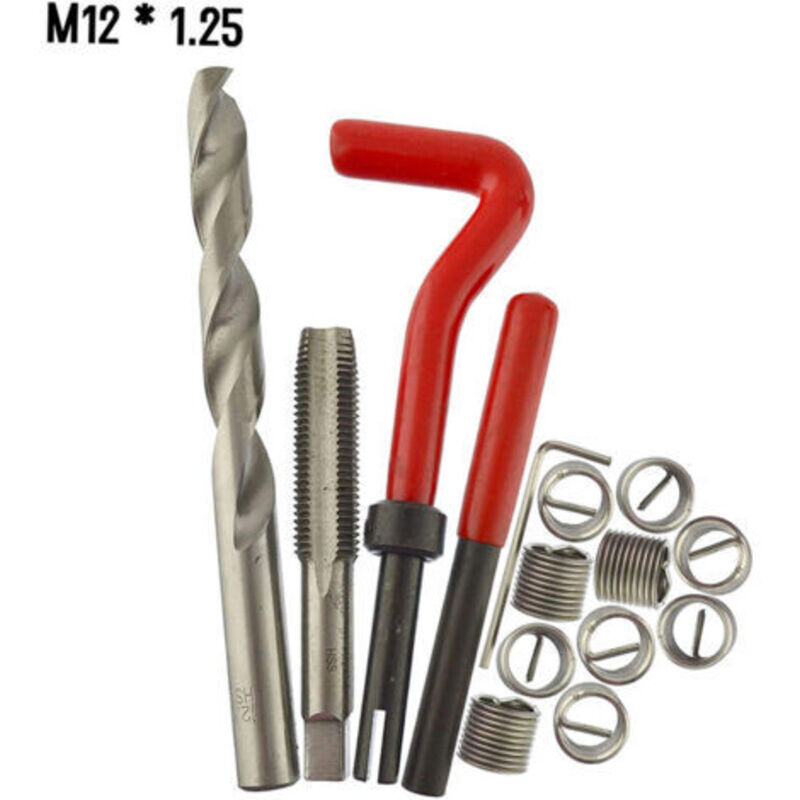 15-teiliges Gewindeeinsatz-reparaturset Metrisch M12 Helicoil Car Pro Coil Werkzeug M12 1.75