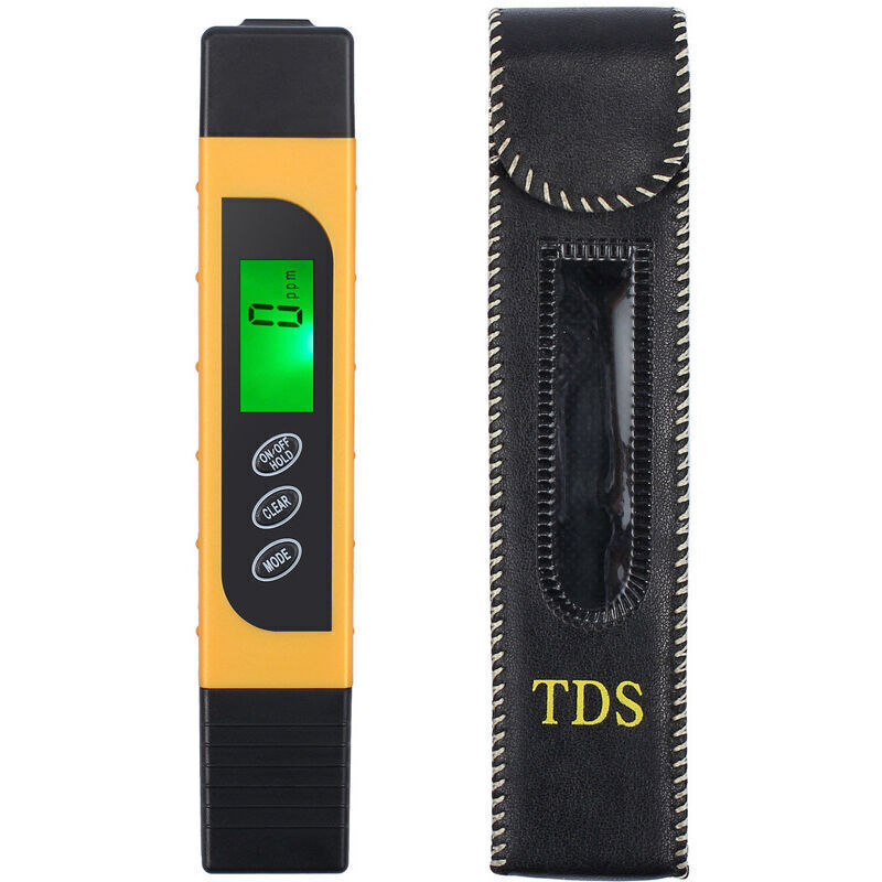 Wasserqualitätstester, Präziser Ec/tds-messgerät Und Temperatur-teststift Mit Hintergrundbeleuchtetem Lcd-display Für Trinkwasser, Hydroponik, Schwimmbäder Und Aquarien (gelb)