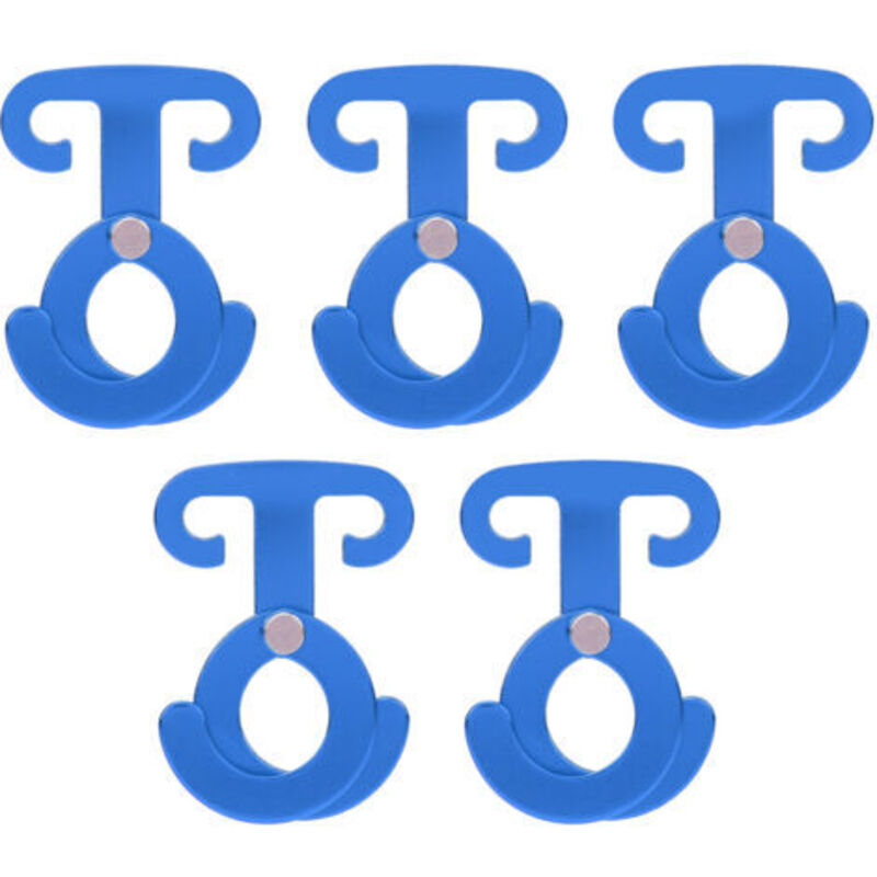 5er-set T-förmige Ringe Mit Schlaufe Für Campingseile, Aus Ultraleichtem Und Robustem Aluminiumlegierung, Selbstsichernd, Campingzubehör Für Outdoor-zelte (blau).