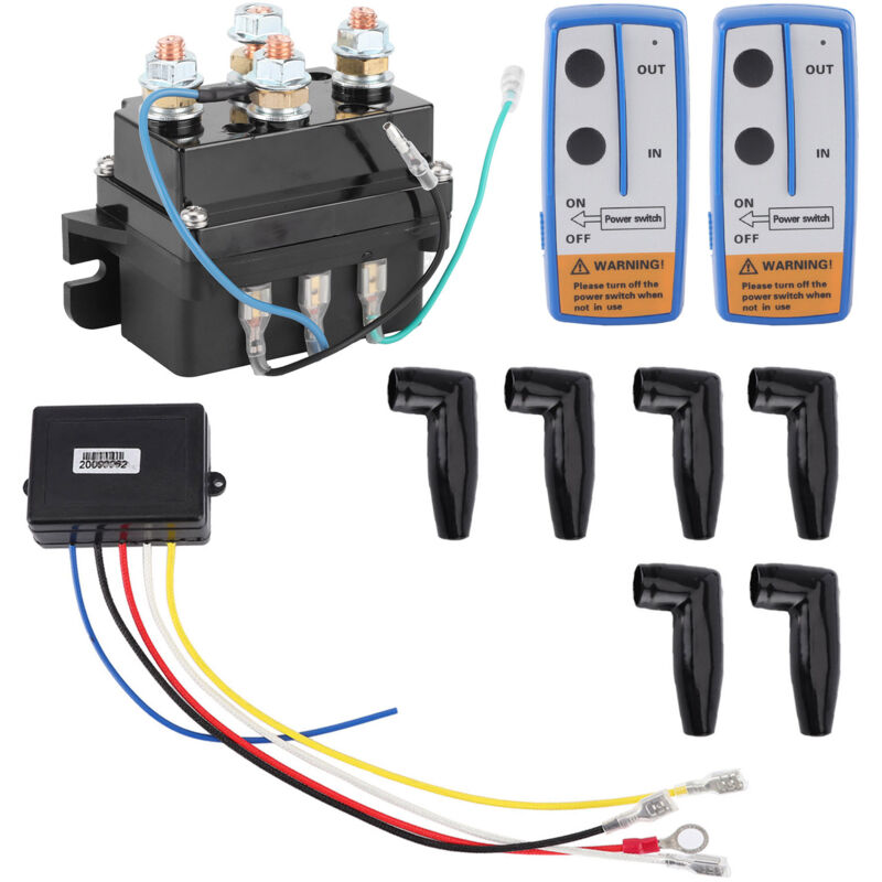 Rastky Elektromagnetisches Relais-schütz Für Elektrische Seilwinden, 12 V, 400 A, Für Fahrzeuge, Atvs, Utvs Und 4x4 – Inklusive 6 Sicherungen Und 2 Fernbedienungen – Einfach Zu Installieren.