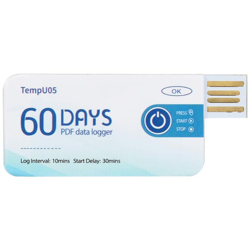 Tempu05 Einweg-temperatur-datenlogger Usb-einweg-temperaturlogger Mit Pdf-bericht Für Medikamente, Lebensmittel Und Chemikalien (tempu05)