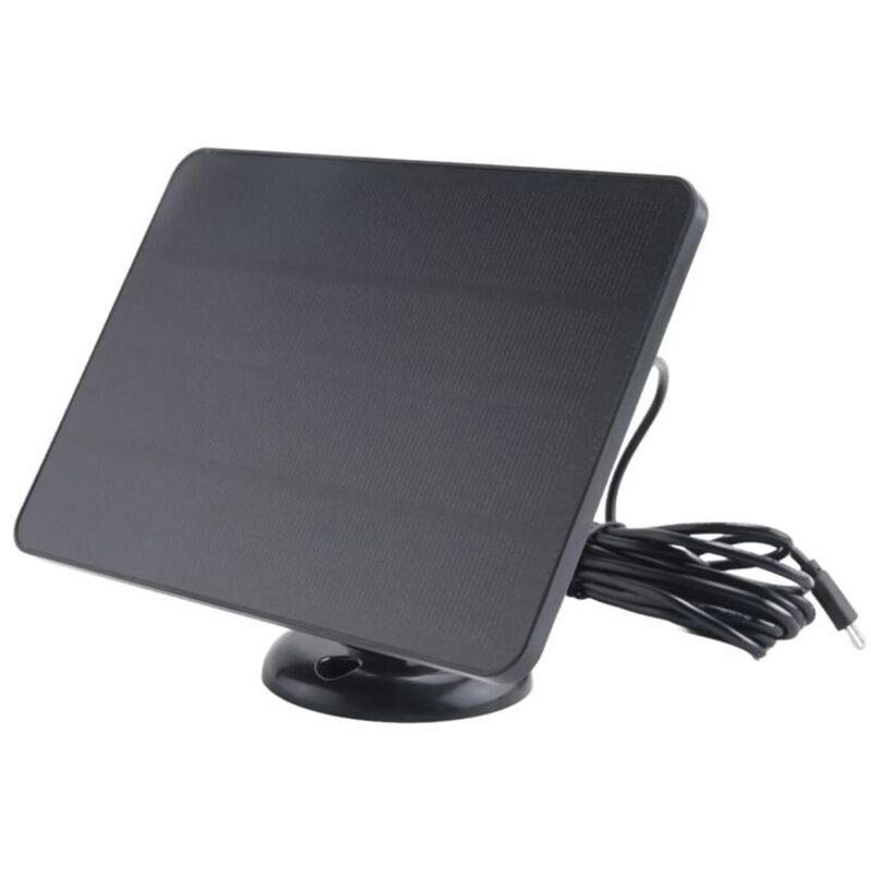 Wasserdichtes 10-w-solarpanel-ladegerät Für Heimsicherheitskameras, Angetrieben Durch Solarzellen Mit Ladekabel, Schwarz