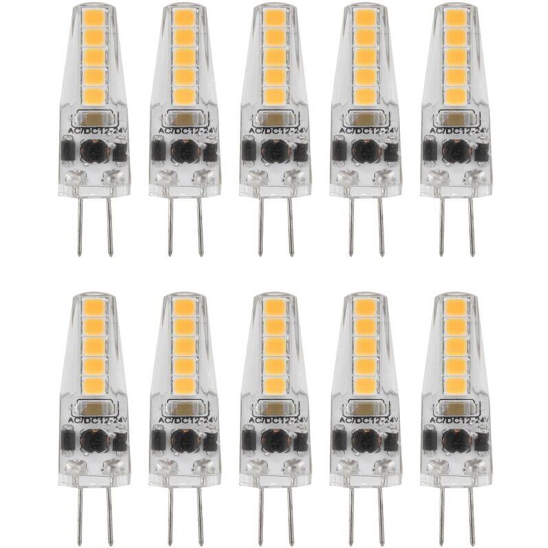 10 Stück Led G4 Glühbirnen, 2w 3000k Ac 12-24v Dimmbare Lampen Für Kronleuchter, Deckenleuchten Und Tischlampen, Warmweiß