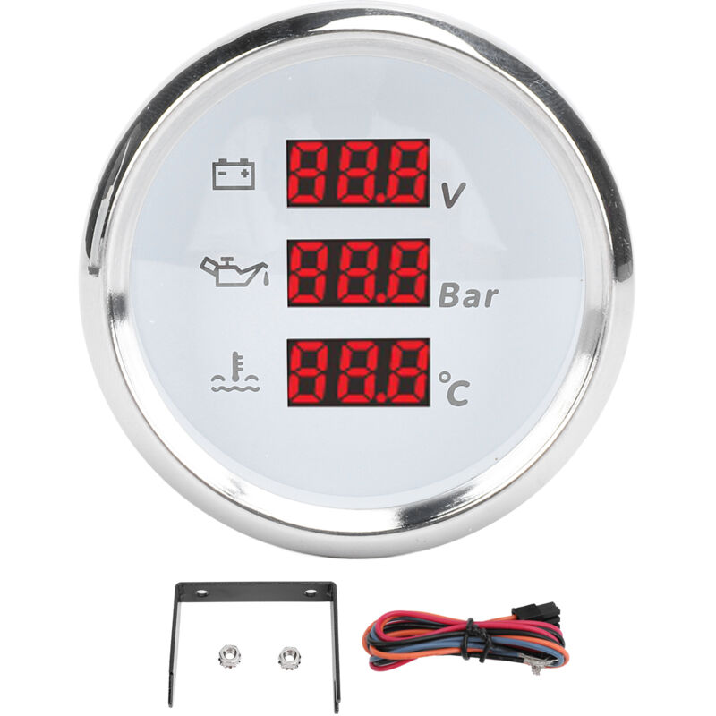 Digitale Wasser-/öldruck-/spannungsanzeige, Digitales Voltmeter/öldruck-/wassertemperaturmesser 52 Mm 9-32 V Dc Für Wohnmobile (zifferblatt)