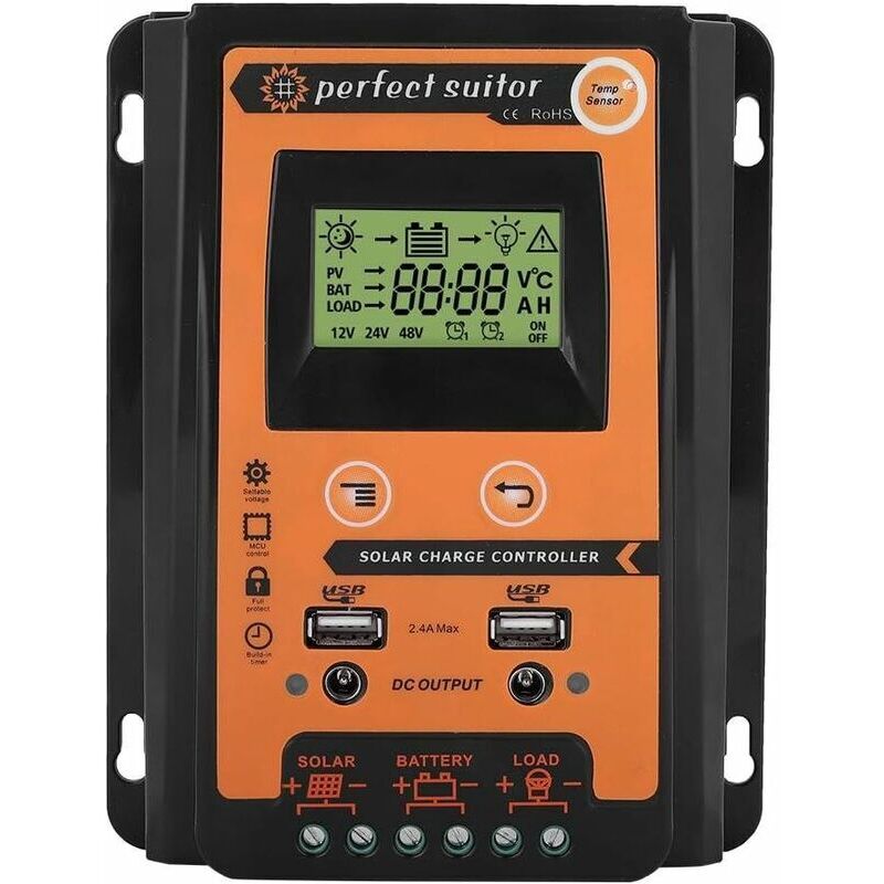 Solarladeregler 30a, Dual-panel-batterieladeregler Mit Lcd-flüssigkristallanzeige (30a)